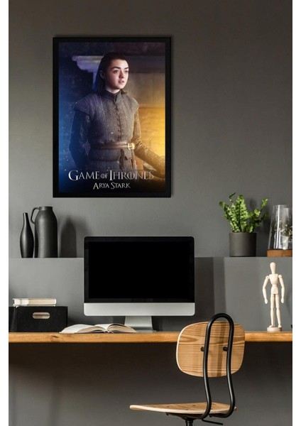 Game Of Thrones Arya Stark Çerçeveli Tablo - Taht Oyunları Dizi Posteri Tablo
