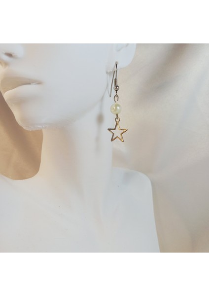 İnci Küpe, İncili Küpe, Barok İnci Küpe, Gümüş Kaplama Yıldız Sallantılı Küpe, Y2k Fairycore Yıldızlı Küpe, Kadın İnci Küpe indirimleri