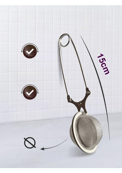 Kıskaçlı Bitki Çayı Filtresi Top Çay Demliği Çay Filtresi Maşası 721230
