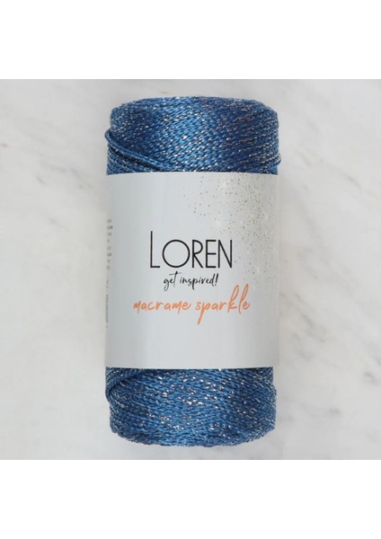 Loren Macrame Sparkle Simli Mavi El Örgü Ipi - Rm 238