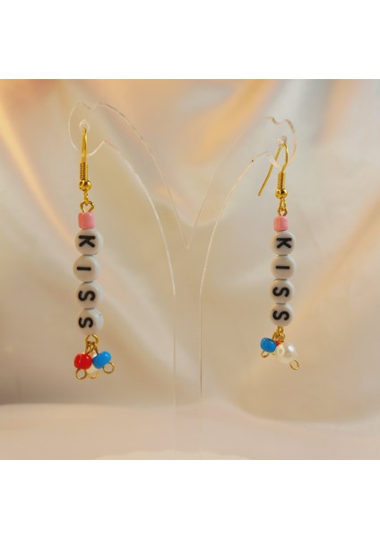 Handmade Kadın Kıss Harf Renkli Kum Boncuk Model Sallantılı Sevgili Arkadaşlık Best Frends Küpe modelleri