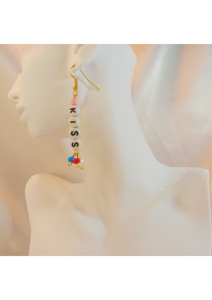 Handmade Kadın Kıss Harf Renkli Kum Boncuk Model Sallantılı Sevgili Arkadaşlık Best Frends Küpe fırsatları