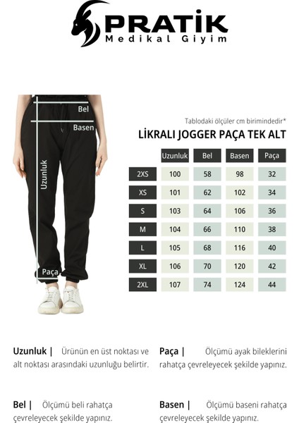 Bebe Mavi Likralı Jogger Paça Doktor Hemşire Forması Tek Alt