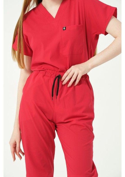 Nar Çiçeği Likralı Jogger Paça Doktor Hemşire Forması Tek Alt fiyatları
