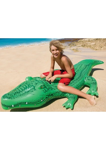 Timsah Binici - Çocuk Şişme Timsah - Deniz Binici Timsah - Havuz Binici Timsah Crocodile 168X86 Cm.