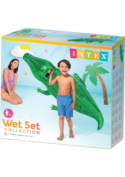 Timsah Binici - Çocuk Şişme Timsah - Deniz Binici Timsah - Havuz Binici Timsah Crocodile 168X86 Cm.