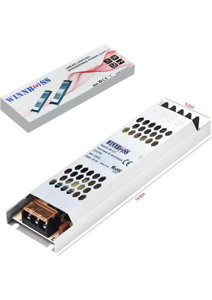 WN-1215 Metal Kasa Adaptör Slim 12 Volt 10 Amper