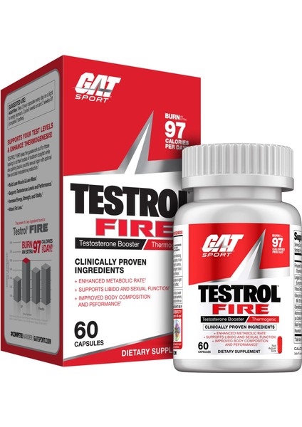 Testrol Fire Thermo Fenugreek + Tribulus Testo Booster 60 Kapsül