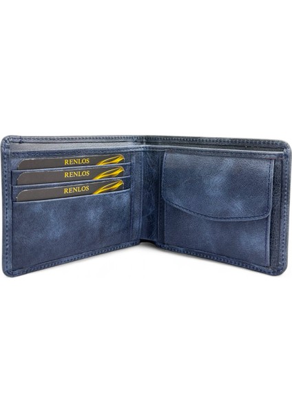 Renlos Klasik Lacivert Deri Cüzdan Kartlıklı fiyatları