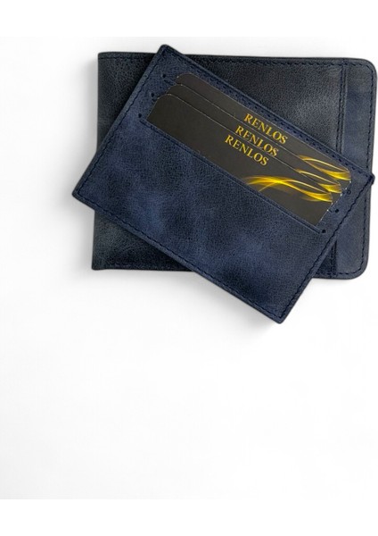 Renlos Klasik Lacivert Deri Cüzdan Kartlıklı fırsatları