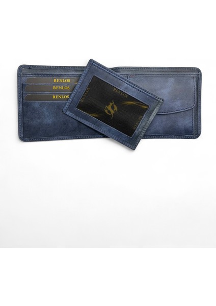 Renlos Klasik Lacivert Deri Cüzdan Kartlıklı indirimleri