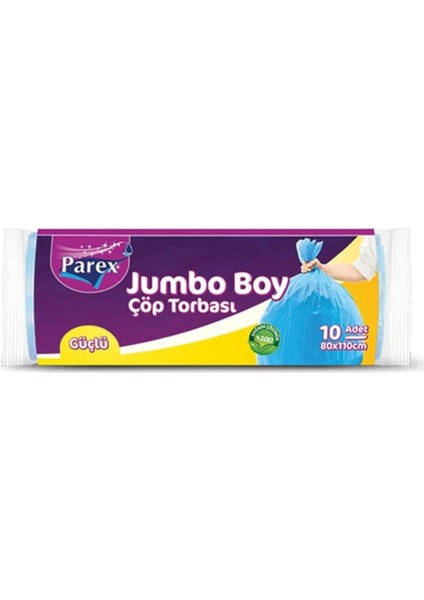 Güçlü Çöp Poşeti Jumbo Boy 80 x 110 cm 10 Lu - Mavi x 6 Paket