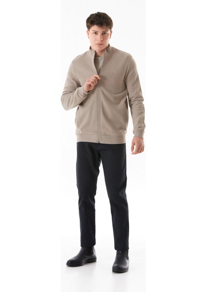 Fermuarlı Dik Yaka Sweatshirt