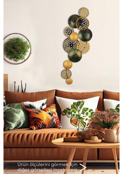 Doreart Bronte Metal Duvar Tablosu, Ev Ofis Duvar Panosu (Yeşil)