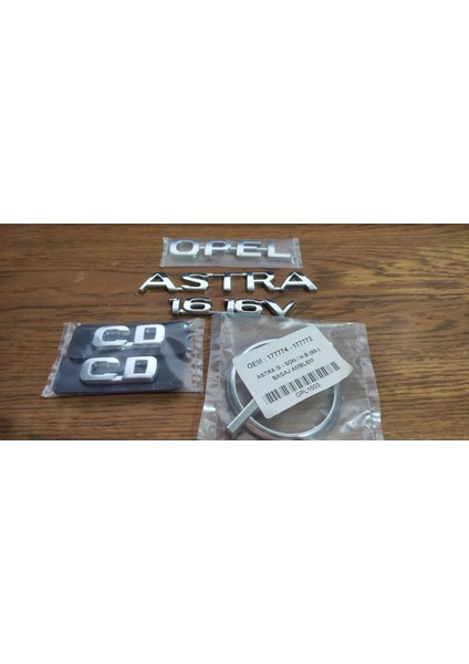 Opel Astra 1.6_16V Bagaj Yazısı Arka Bagaj Arması CD Kapı Çıtası Yazı Seti Astra G (1998-2004)
