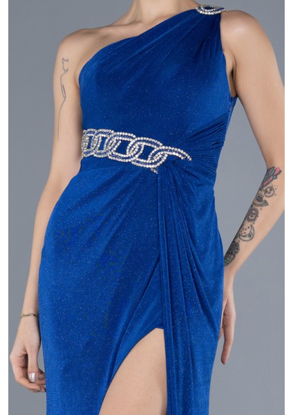 Tek Omuz Yırtmaçlı Uzun Büyük Beden Abiye ABU4601 modelleri