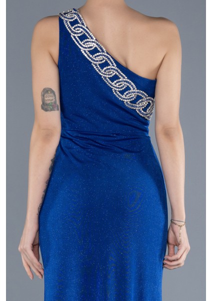 Tek Omuz Yırtmaçlı Uzun Büyük Beden Abiye ABU4601 fırsatları