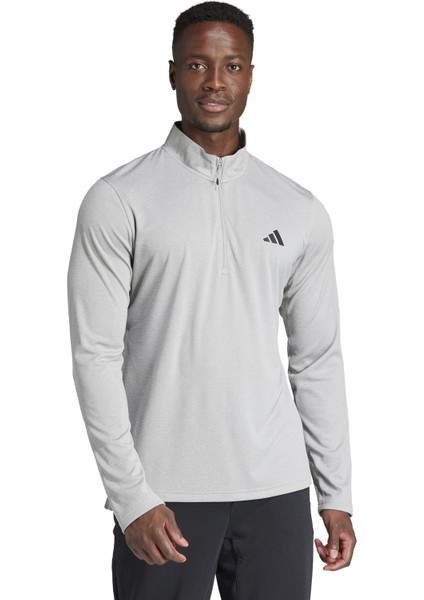 Gri Erkek Fermuarlı Regular Fit Düz Sweatshirt IT5441 Tr-Es 1I4ZIP