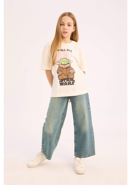 Kız Çocuk Star Wars-Mandalorian Oversize Geniş Kalıp Bisiklet Yaka Kısa Kollu Tişört fiyatları