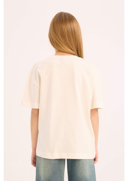 Kız Çocuk Star Wars-Mandalorian Oversize Geniş Kalıp Bisiklet Yaka Kısa Kollu Tişört indirimleri