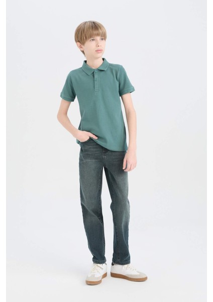 Erkek Çocuk Basic Düz Pike Kısa Kollu Polo Tişört K1689A625SM