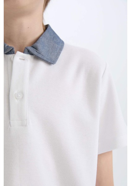 Erkek Çocuk Polo Yaka Basic Düz Kısa Kollu Tişört D9254A825SM indirimleri