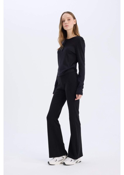 Coool Flare Fit Esnek Belli İspanyol Paça Ribana Pantolon E0628AX25SP