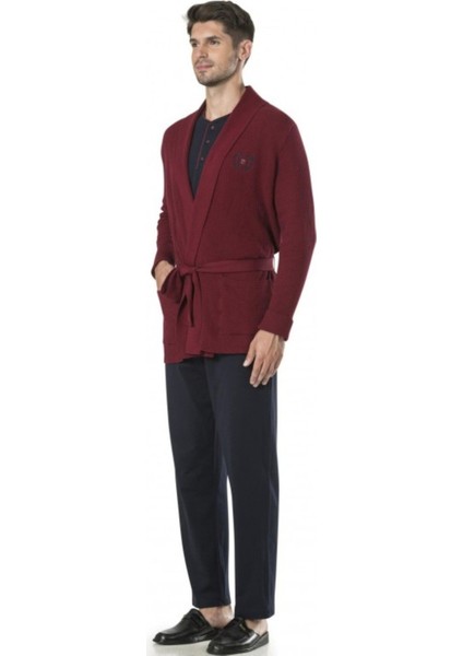 Pamuklu Pijama Takımı & Triko Robdöşambırlı 5'li Kutulu Damat Çeyiz Seti Q6.k6.k0.6