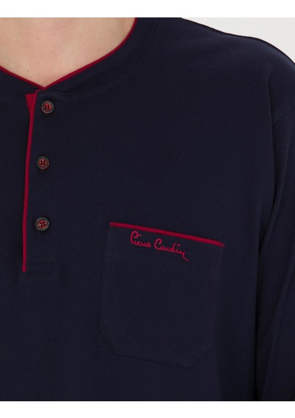 Pamuklu Uzun Kol Pijama Takımı-Beyaz Boxer&atlet-Siyah Çorap 4'lü Damat Çeyiz Seti Q3U1O1K1.K1.A