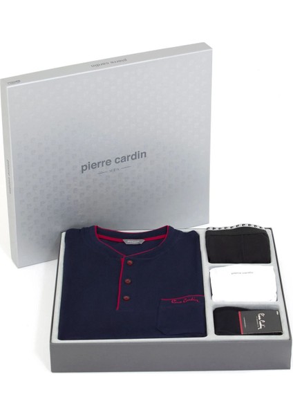 Pamuklu Uzun Kol Pijama Takımı-Beyaz Boxer&atlet-Siyah Çorap 4'lü Damat Çeyiz Seti Q3U1O1K1.K1.A fırsatları