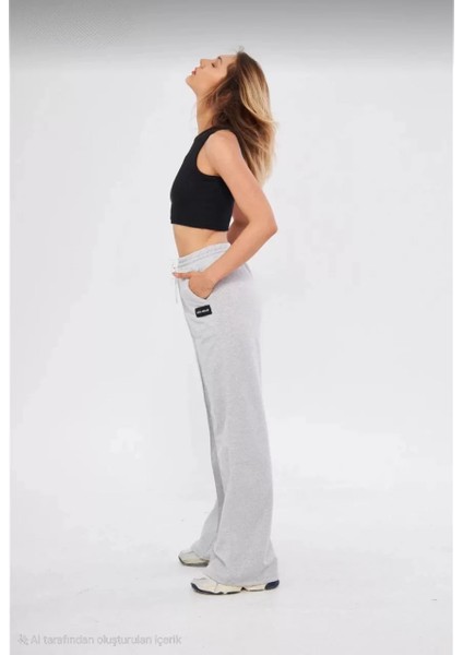 Iki Iplik Bol Paça Eşofman Pantalon - Gri