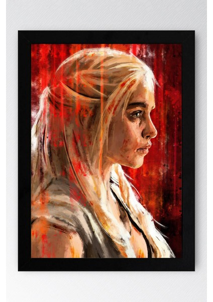 Game Of Thrones Daenerys Çerçeveli Tablo - Taht Oyunları Dizi Posteri Tablo