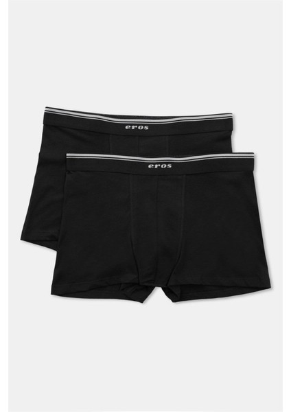 Erkek Siyah Lastikli Bel 2'li Boxer Külot Eq.ru.so.0k.ka0.8