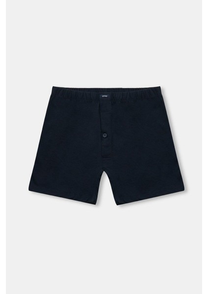 Erkek %100 Pamuk 2'li Beli Lastikli Siyah & Lacivert Şort Boxer Eq.ru.so.0k.ka3.8