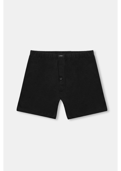 Erkek %100 Pamuk 2'li Beli Lastikli Siyah & Lacivert Şort Boxer Eq.ru.so.0k.ka3.8
