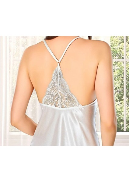 Kadın Ekru Saten Gelin 6'lı Çeyiz Seti Sabahlık & Gecelik & Pijama Şortlu Takım Q8U6O0K0KKA fırsatları