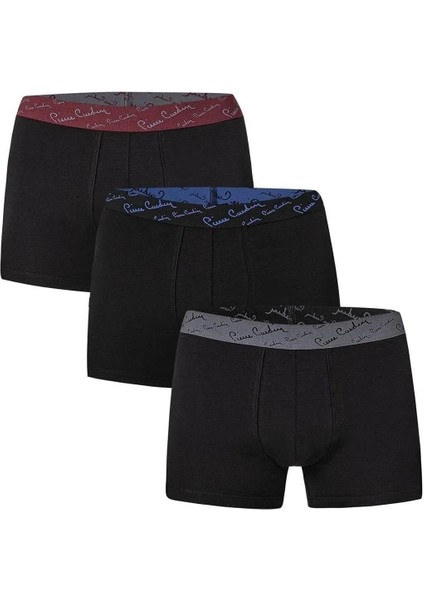 Pamuklu Likralı 3'lü Siyah Boxer Q3.u.9o.k0.k.a.p.c