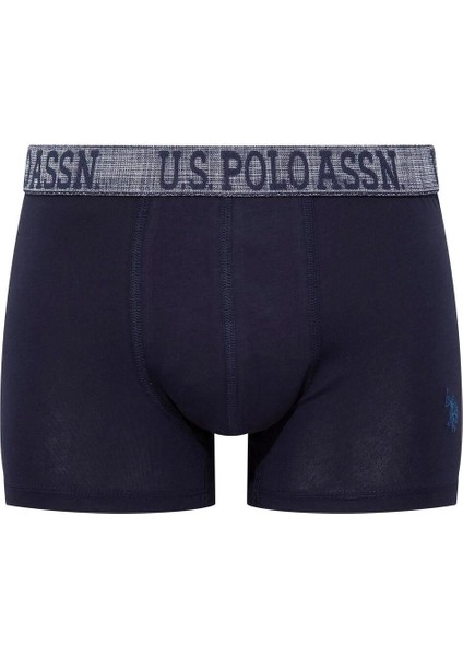 U.s Polo Assn. 80503 Erkek Pamuklu 3'lü Boxer-Indigo&lacivert&baskılı fırsatları