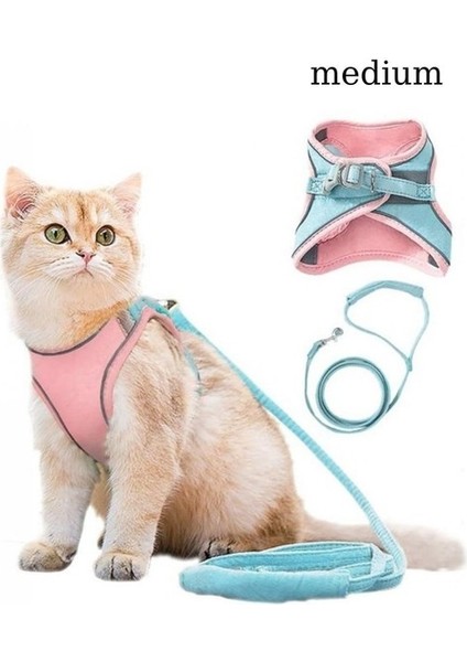 Kedi ve Yavru Köpek Göğüs Tasması Gezdirme Seti 2 Li M Bushop (Yurt Dışından)