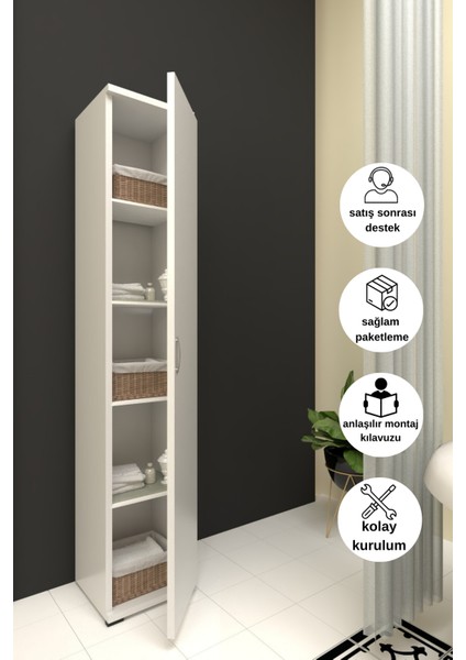BANYO DOLABI 5 BÖLMELİ BOY DOLABI ÇOK AMAÇLI DOLAP
