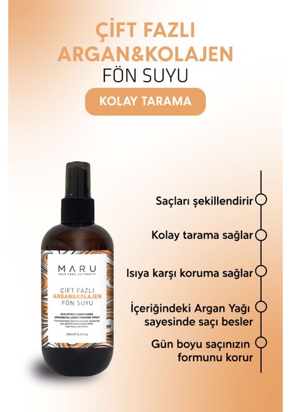 Argan & Collagen Bağ Onarıcı Isı Koruyucu Kolay Tarama Saç Bakım Spreyi 250 ml