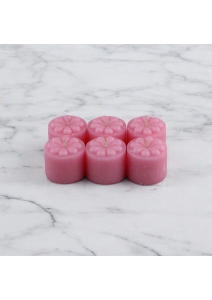 Baton Mum Mini 6'lı Pembe Silindir Dekoratif Mumu Kandil Fitilli Mumlar Şamdan Kokusuz indirimleri