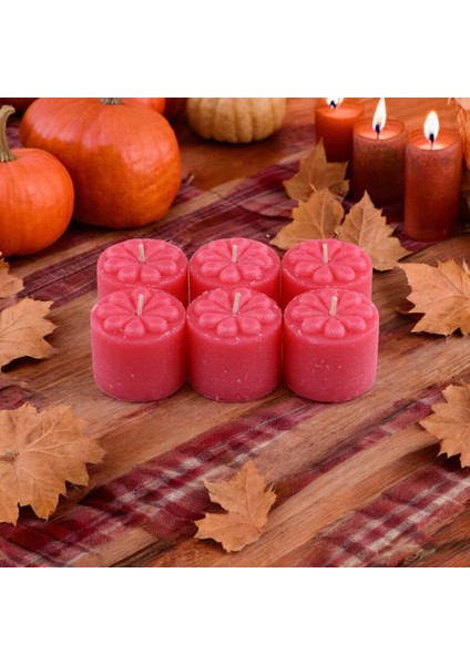 Baton Mum Mini 6'lı Kırmızı Silindir Dekoratif Mumu Kandil Fitilli Mumlar Şamdan Kokusuz indirimleri