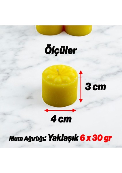 Baton Mum Mini 6'lı Sarı Renk Silindir Dekoratif Mumu Kandil Fitilli Mumlar Şamdan Kokusuz fırsatları