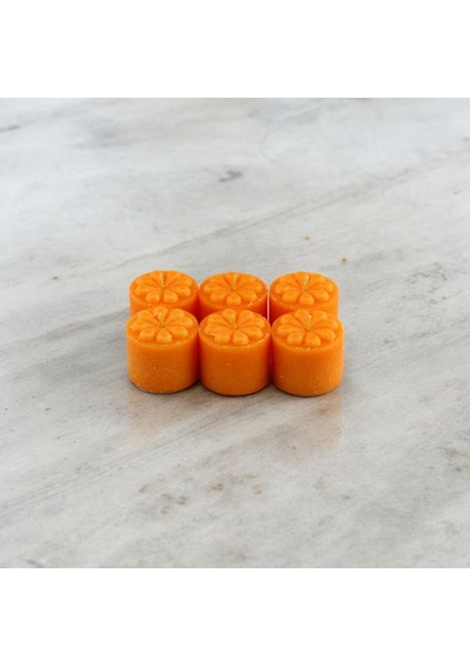 Baton Mum Mini 6'lı Turuncu Silindir Dekoratif Mumu Kandil Fitilli Mumlar Şamdan Kokusuz indirimleri