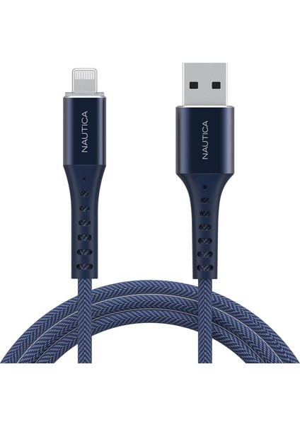 C65 Mfı Lightning To Usb-A 12W Örgülü Hızlı Şarj ve Data Kablosu 2.1m Navy