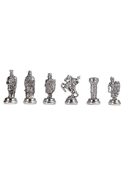 Orta Boy Metal Osmanlı-Bizans Satranç Takımı Parlak ve Ceviz Desenli Sandıklı Mdf Tahtası (36X36X6 Cm.) modelleri