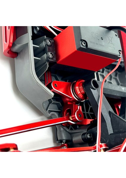 Rc Araba Yükseltme Direksiyon Bileşeni Servo Çubuk Mjx Için Set 1/10 10208 Canavar Rc Araba Yükseltme Parçaları Kırmızı (Yurt Dışından)