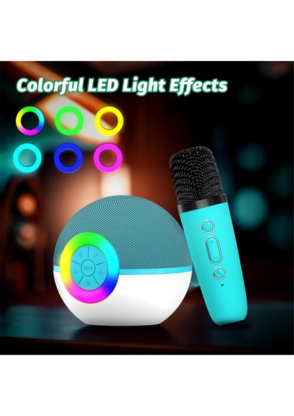 Mini Karaoke Makinesi 2 Mikrofonlu Bluetooth Mikrofonlu Şarkı Oyuncakları B (Yurt Dışından)