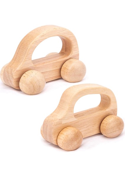 2 Adet Bebek Ahşap Araba Oyuncak Erken Eğitim Ahşap Oyuncak Erkek Çocukları Nötr Dekor (Yurt Dışından)